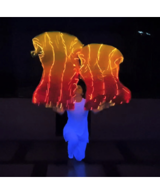 Fan Véu Leque LED Luz Pisca  - Loja Dança para Deus